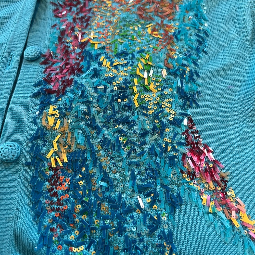 Blue Parrot Embroidered Sweater - Picture 6 of 13